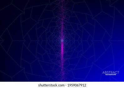 Abstract digital technology concept, flowing line, smooth particle wave, big data techno, design concept background and wallpaper, vector eps

