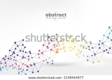 Abstract digital technology concept, flowing line, smooth particle wave, big data techno, design concept background and wallpaper, vector eps
