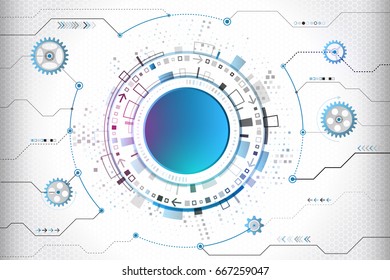 Abstract digital technology concept. High tech computer innovation on the grey background. Vector illustration eps10