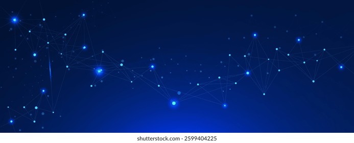 Abstract digital technology connect, big data, internet network connection and digital marketing IoT internet of things with polygonal background. Vector illustration