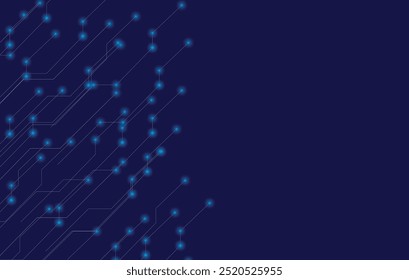 Tecnología digital Abstractas y conexión Vector de ilustración de fondo azul