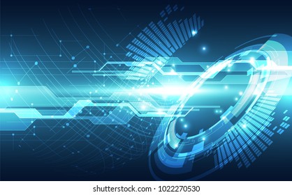 Abstract digital technology connection on Earth concept background, vector illustration