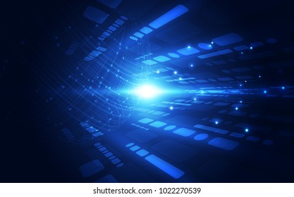 Abstract digital technology connection on Earth concept background, vector illustration