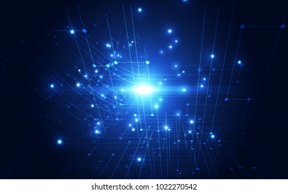 Abstract digital technology connection on Earth concept background, vector illustration