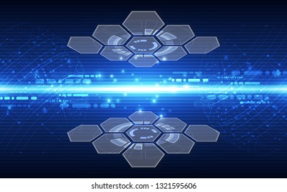 Abstract digital technology connection on Earth concept background, vector illustration