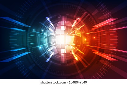 Conexión Abstractas de tecnología digital en el fondo del concepto de la tierra, Ilustración vectorial