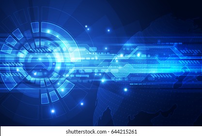 Conexión de tecnología digital abstracta en el fondo del concepto de la Tierra, ilustración vectorial