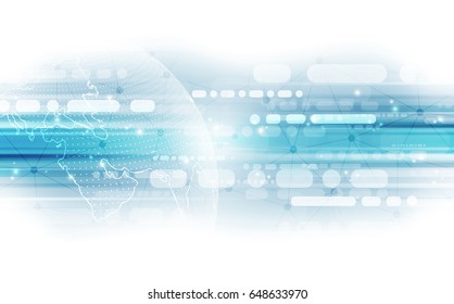 Conexión de tecnología digital abstracta en el fondo del concepto de la Tierra, ilustración vectorial