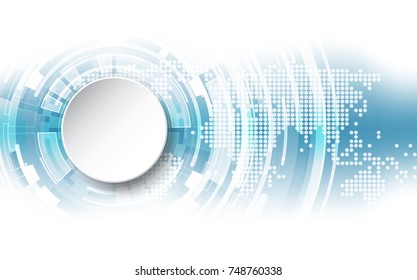 Abstract digital technology connection on Earth concept background, vector illustration