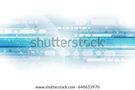 Abstract digital technology connection on Earth concept background, vector illustration
