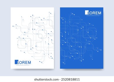 Abstrato digital tecnologia cobrir projeto de modelo para um relatório e brochura, folheto, folhetos, cartaz, cabeçalho, banner, site, apresentação. Ilustração vetorial.