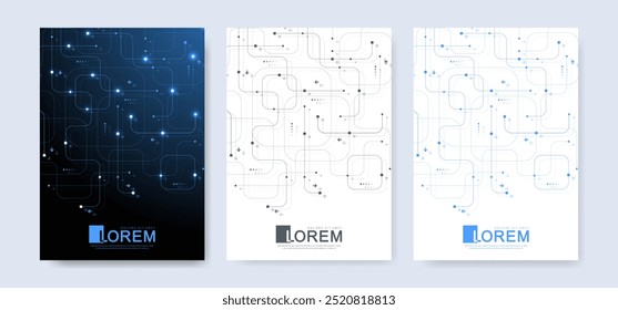 Abstrato digital tecnologia cobrir projeto de modelo para um relatório e brochura, folheto, folhetos, cartaz, cabeçalho, banner, site, apresentação. Ilustração vetorial.