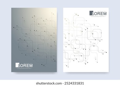 Abstract digital technology cover template design for a report and brochure, flyer, leaflets, poster, header, banner, website, presentation. Vector illustration.