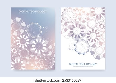 Abstrato digital tecnologia cobrir projeto de modelo para um relatório e brochura, folheto, folhetos, cartaz, cabeçalho, banner, site, apresentação. Ilustração vetorial