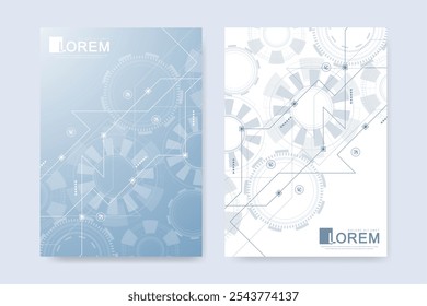 Abstract digital technology cover template design for a report and brochure, flyer, leaflets, poster, header, banner, website, presentation. Vector illustration