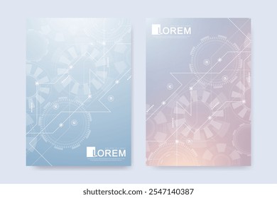 Abstract digital technology cover template design for a report and brochure, flyer, leaflets, poster, header, banner, website, presentation. Vector illustration