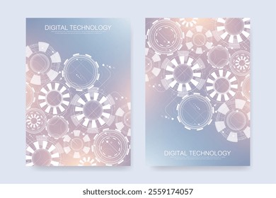 Abstract digital technology cover template design for a report and brochure, flyer, leaflets, poster, header, banner, website, presentation. Vector illustration.