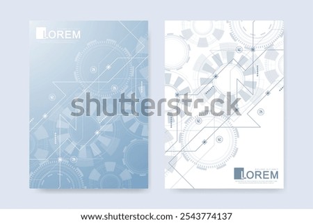Abstract digital technology cover template design for a report and brochure, flyer, leaflets, poster, header, banner, website, presentation. Vector illustration