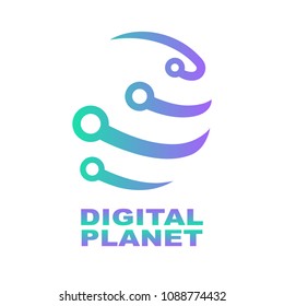Abstract digital technology design. Digital Planet design. EPS 10