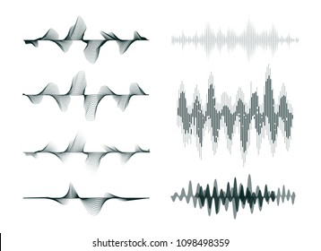 abstract digital technology equalizer, sound wave pattern element for decoration