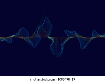 abstract digital technology equalizer, sound wave pattern element for decoration