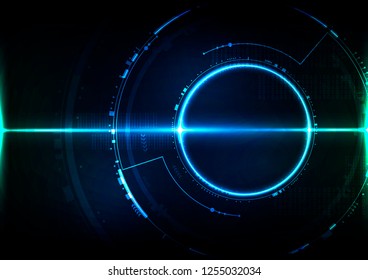 Abstract digital technology future cyberspace interface background vector design