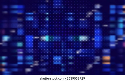 Abstract Digital Technology Futuristic Background. Square Pixels Halftone Pattern Tech Mosaic. Technology or Science Research Presentation Backdrop. Vector Illustration