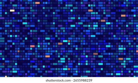 Abstract Digital Technology Futuristic Background. Square Pixels Halftone Pattern Tech Mosaic. Technology or Science Research Presentation Backdrop. Vector Illustration.