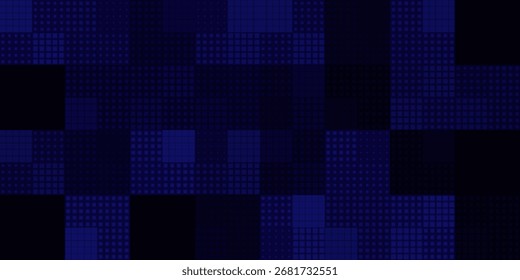 Abstrakte digitale Technologie futuristischer Hintergrund. Quadratisches Pixel Halbtonmuster Tech Mosaik. Präsentationshintergrund für Technologie- oder Wissenschaftsforschung Vektorgrafik.