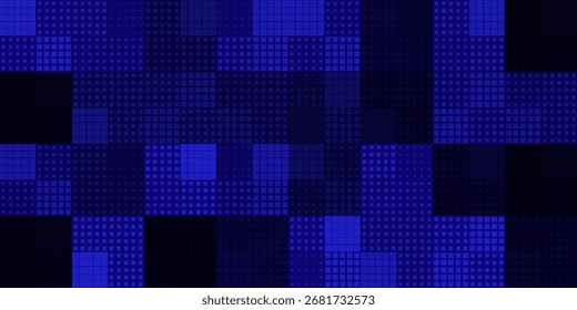 Fondo futurista Abstractas de la Tecnología digital. Mosaico de tecnología de patrón de semitono de píxeles cuadrados. Antecedentes de la presentación de la investigación de Tecnología o Ciencia. Ilustración vectorial.