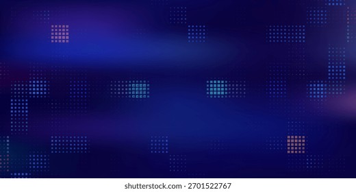 Abstract Digital Technology Futuristic Background. Square Pixels Halftone Pattern Tech Mosaic. Technology or Science Research Presentation Backdrop. Vector Illustration.