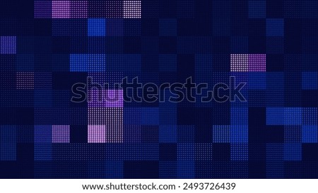 Abstract Digital Technology Futuristic Background. Square Pixels Halftone Pattern Tech Mosaic. Technology or Science Research Presentation Backdrop. Vector Illustration.