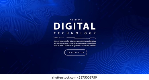 Abstract digital technology futuristic big data blue background, Cyber nano information communication, innovation future tech data, internet network connection, circuit board line dot illustration