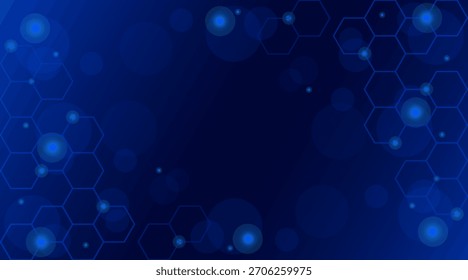 Tecnología digital Abstractas Fondo azul futurista de big data, Comunicación de información cibernética nano, Innovación, Futuros datos tecnológicos, Conexión a Internet, Línea de placa de circuitos Ilustración de puntos