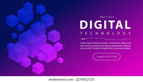 Resumen de tecnología digital fondo futurista azul rosa morado, tecnología de ciberciencia, futuro de comunicación de innovación Ai big data, conexión de red de internet, vector de ilustración de nube isométrico 3d