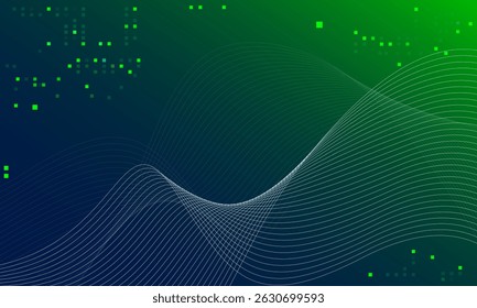 Abstractas tecnología digital futurista de fondo azul y verde. Ilustración vectorial