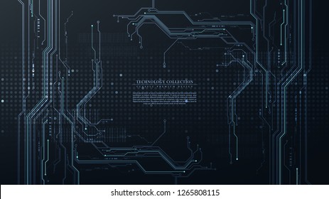 Abstract digital technology futuristic circuit hardware connection background vector design