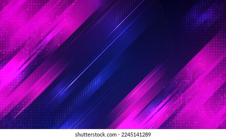 Abstract digital technology futuristic circuit blue pink background, Cyber science tech, Innovation communication future, Ai big data, internet network connection, Cloud hi-tech illustration vector