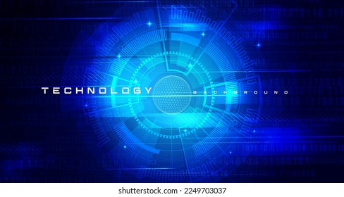 Abstract digital technology futuristic circuit board blue background, Cyber science tech layout, Innovation future Ai big data, Global internet network connection, Cloud hi-tech illustration vector