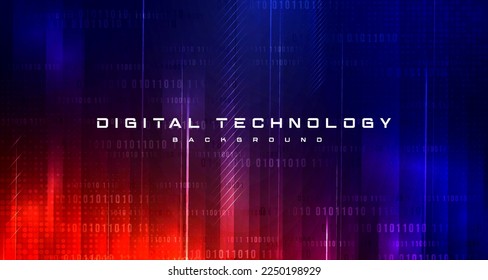 Resumen de tecnología digital de circuito futurista color naranja azul fondo, tecnología de ciberciencia, innovación de comunicación futuro, Ai big data, conexión de red de internet, vector de ilustración de alta tecnología en la nube