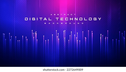 Abstract digital technology futuristic circuit blue pink background, Cyber science tech, Innovation communication future, Ai big data, internet network connection, Cloud hi-tech illustration vector