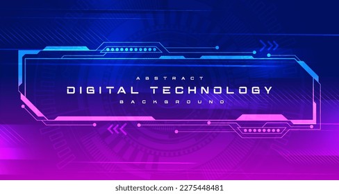 Abstract digital technology futuristic circuit blue pink background, Cyber science tech, Innovation communication future, Ai big data, internet network connection, Cloud hi-tech illustration vector