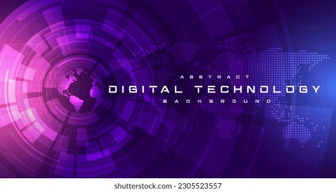 Abstract digital technology futuristic circuit blue purple background, Cyber science tech, Innovation communication future, Ai big data, internet network connection, Cloud hi-tech illustration vector