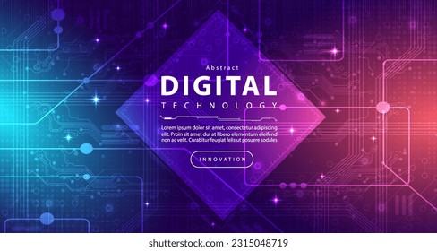 Abstract digital technology futuristic circuit blue purple background, Cyber science tech, Innovation communication future, Ai big data, internet network connection, Cloud hi-tech illustration vector