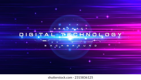 Abstract digital technology futuristic circuit blue purple background, Cyber science tech, Innovation communication future, Ai big data, internet network connection, Cloud hi-tech illustration vector