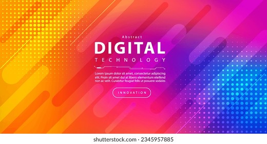 Abstract digital technology futuristic circuit blue orange background, Cyber science tech, Innovation communication future, Ai big data, internet network connection, Cloud hi-tech illustration vector