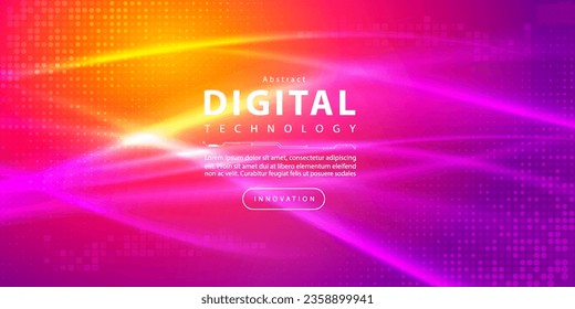 Abstract digital technology futuristic circuit purple pink background, Cyber science tech, Innovation communication future, Ai big data, internet network connection, Cloud hi-tech illustration vector
