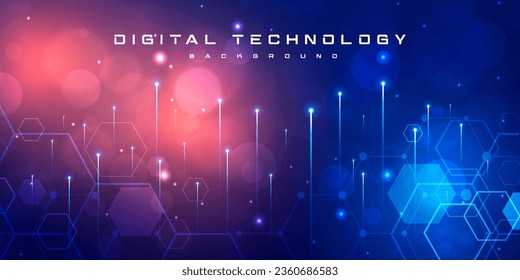 Resumen de tecnología digital de fondo violeta azul circuito futurista, tecnología de ciberciencia, innovación de comunicación futuro, Ai big data, conexión de red de internet, vector de ilustración de alta tecnología en la nube