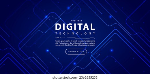 Abstract digital technology futuristic circuit board blue background, Cyber science tech layout, Innovation future Ai big data, Global internet network connection, Cloud hi-tech illustration vector