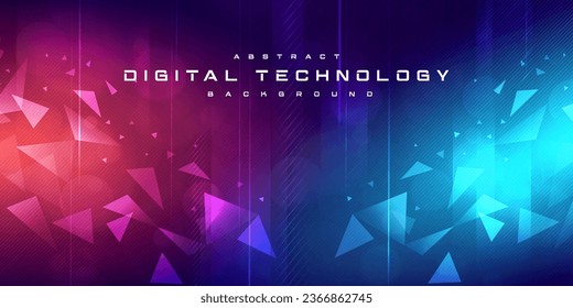 Abstract digital technology futuristic circuit blue pink background, Cyber science tech, Innovation communication future, Ai big data, internet network connection, Cloud hi-tech illustration vector